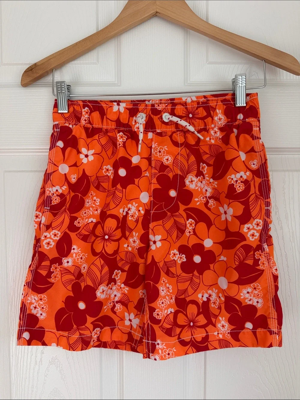 GAP Surf Boys Floral Swim Trunks Size L (10) Orange Tropical Mesh Lined